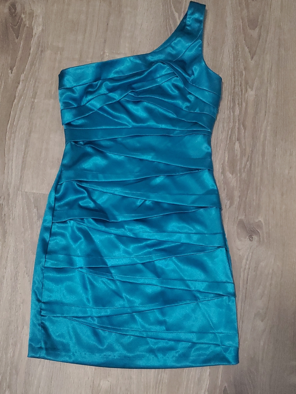 BCX One-Shoulder Teal Party Cocktail Dress Size 5 Y2K